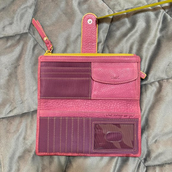 Fossil Yellow and Red Floral Wallet - Picture 6 of 14